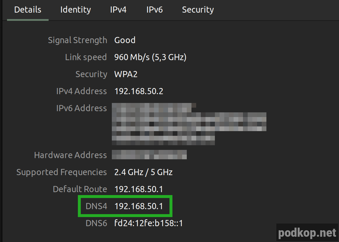 OS Interface router dns